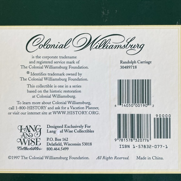 Williamsburg Randolph Carriage - Lang and Wise - Picture 10 of 10